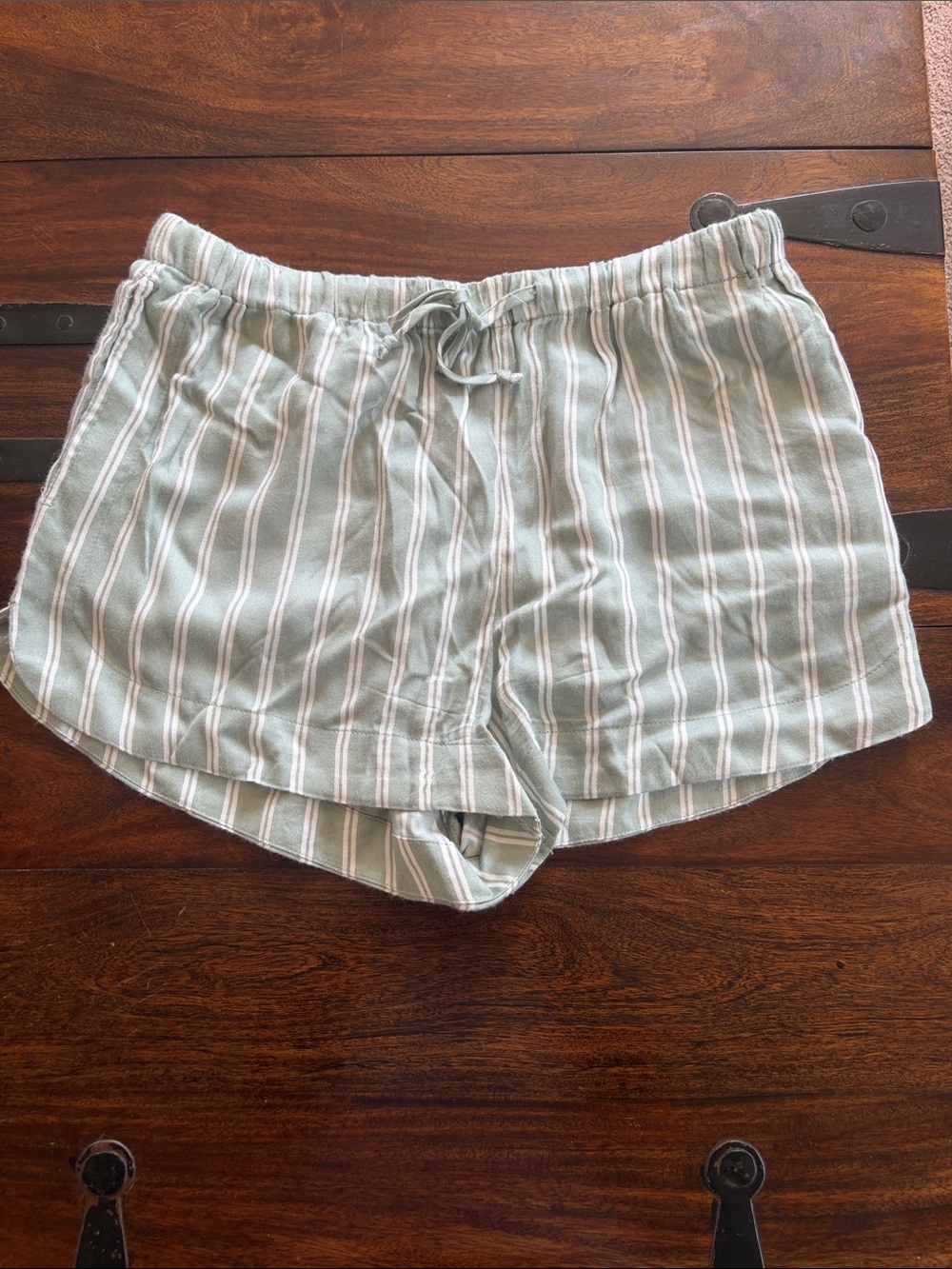 RVCA Sage Green and White Striped Women’s Shorts